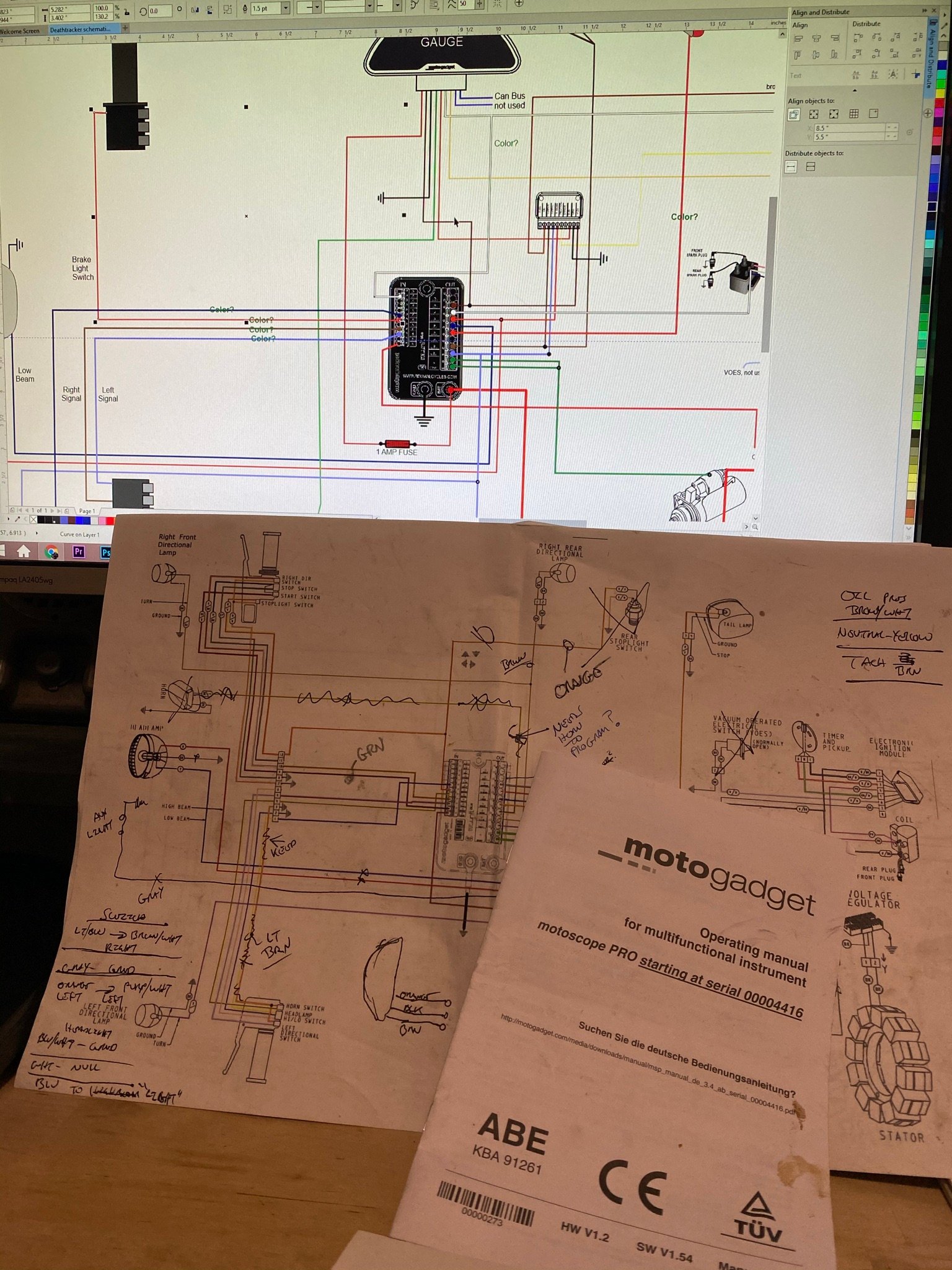 Deathtracker MotoGadget wiring diagram.