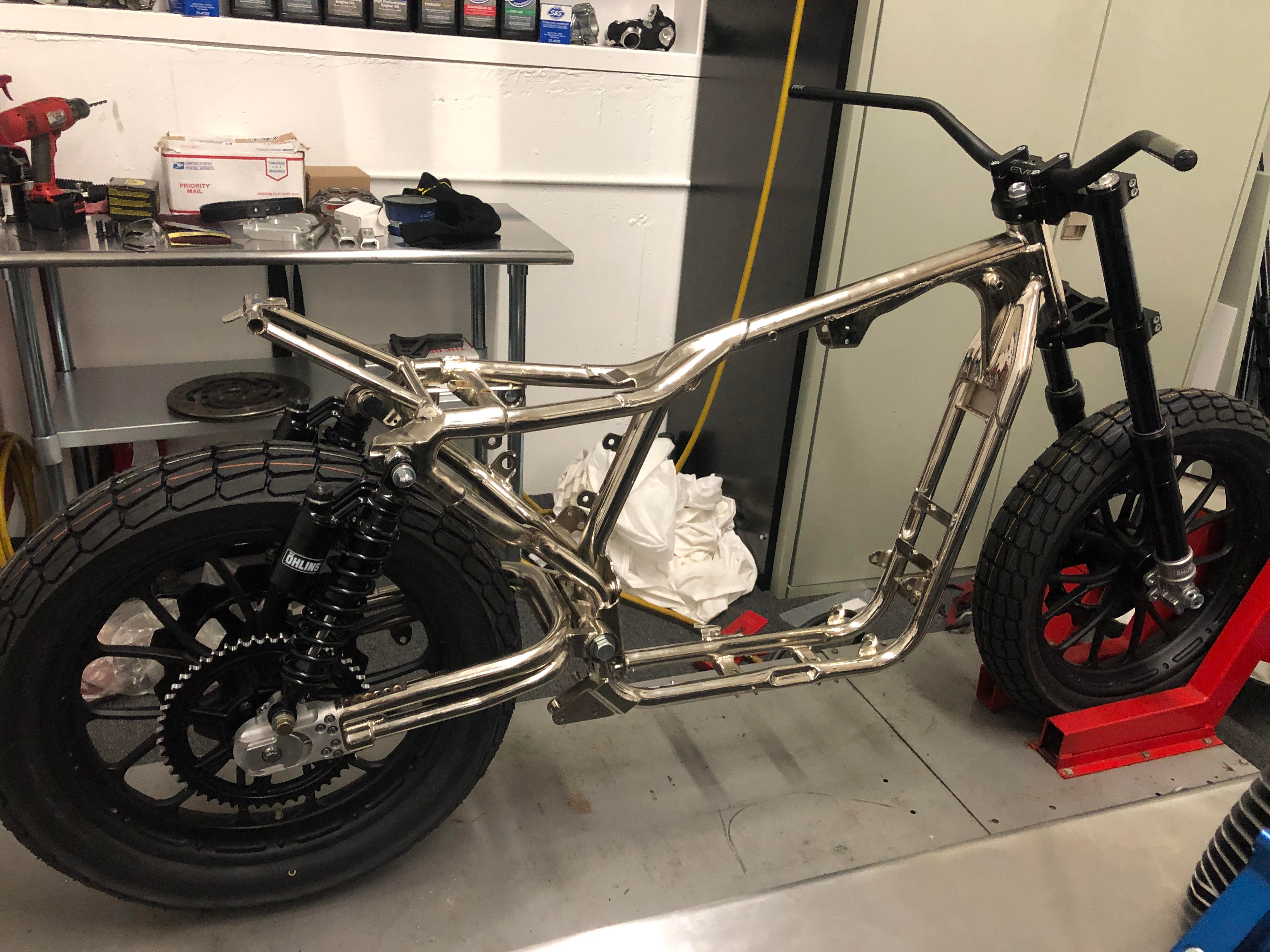 Deathtracker as a nickel plated rolling chassis thanks to AIH Chrome.